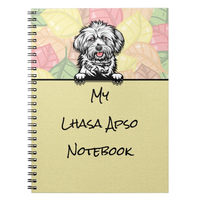 Caderno Espiral Pieking Cute Lhasa Apso notebook (Frente)
