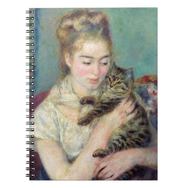 Caderno Espiral Pierre-Auguste Renoir - Mulher com gato (Frente)