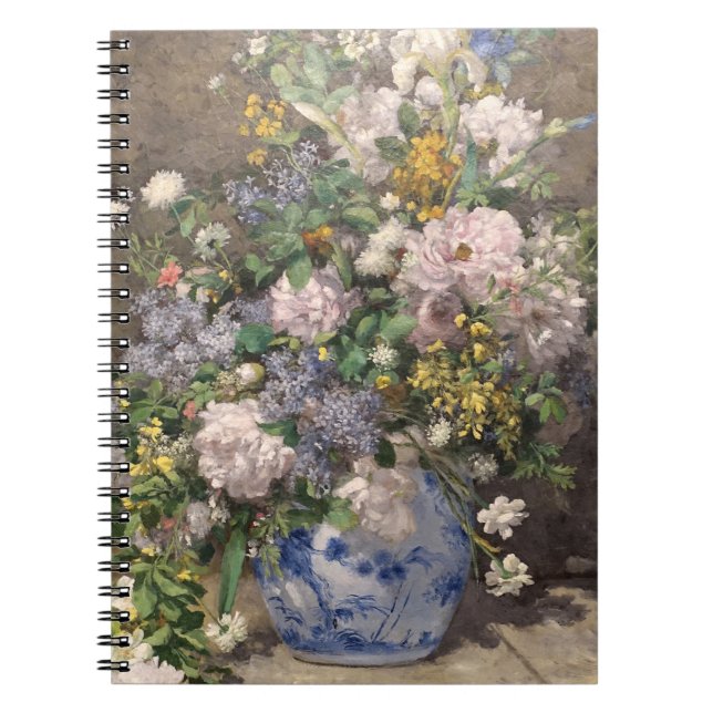 Caderno Espiral Pierre-Auguste Renoir Primavera Buquê (Frente)