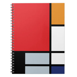 Caderno Espiral Piet Mondrian - Composição com Grande Plano Vermel