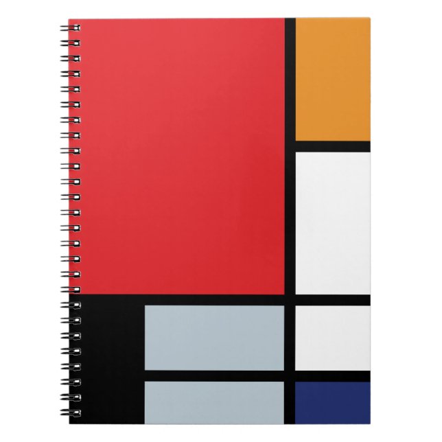 Caderno Espiral Piet Mondrian - Composição com Plano Vermelho Gran (Frente)