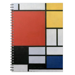 Caderno Espiral Piet Mondrian Vermelho Azul Amarelo Arte Abstrata