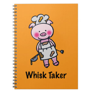 Caderno Espiral Pig Pig Taker - Design Divertido de Chef
