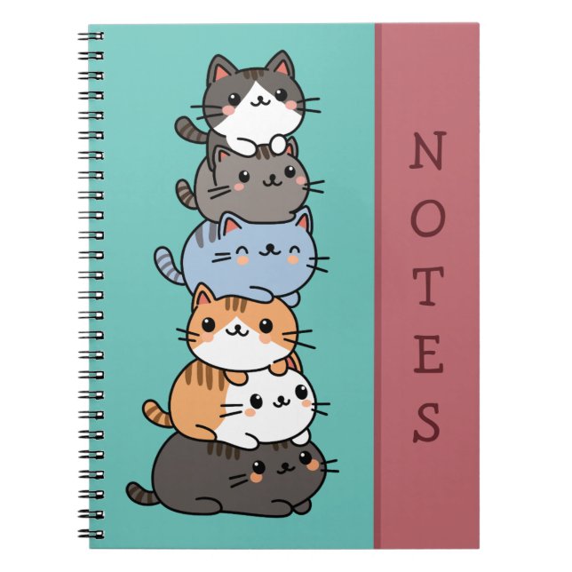 Caderno Espiral Pilha De Gatos (Frente)