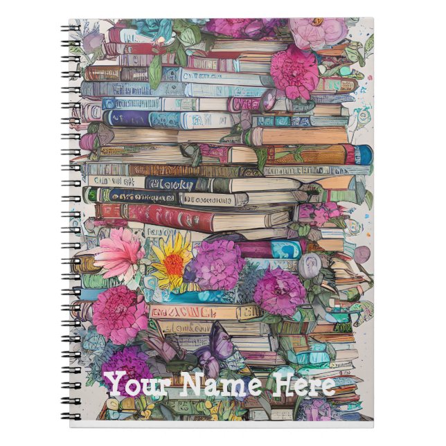 Caderno Espiral Pilha de Livros (Frente)