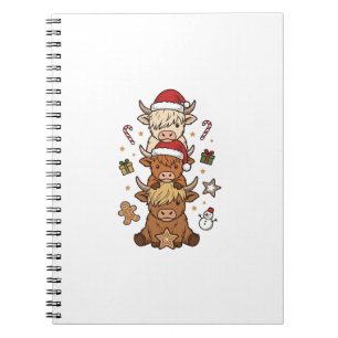 Caderno Espiral Pilha de Vaca das Terras Altas de Natal Desenho de
