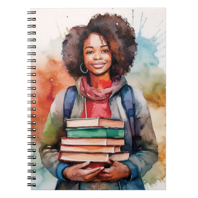 Caderno Espiral Pilhas de Livros (Frente)