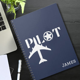 Caderno Espiral Piloto Avião Estrela Militar Aviação Escola Legal 