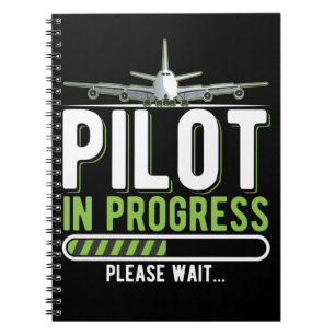 Caderno Espiral Piloto Carregando Pilotos Engraçados de Avião
