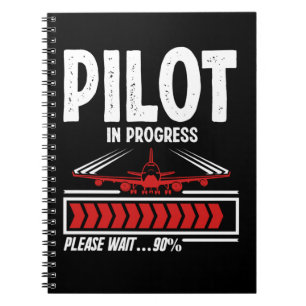 Caderno Espiral Piloto Funny Piloto de Avião de Progresso Piloto