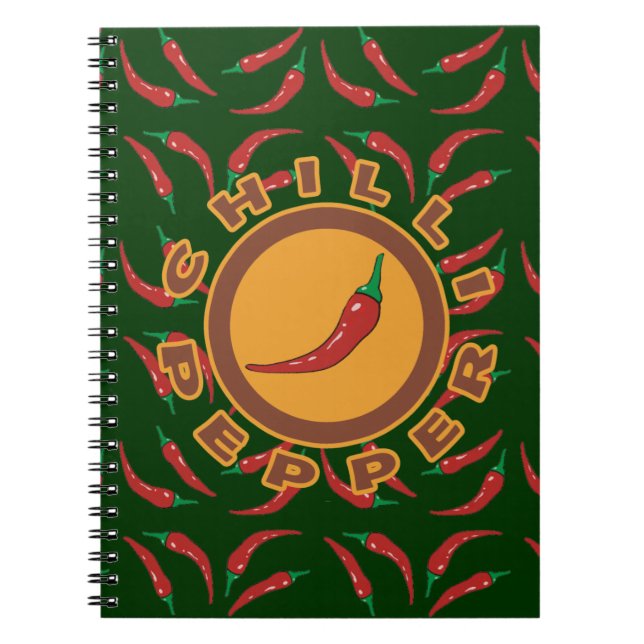 Caderno Espiral pimenta picante, especiaria (Frente)