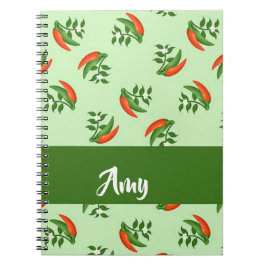 Caderno Espiral Pimentos com pimentões vermelhos e verdes