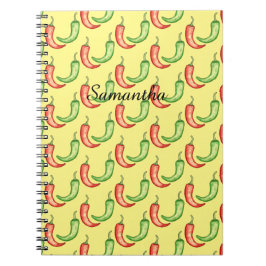 Caderno Espiral Pimentos De Mola Vermelha E Verde