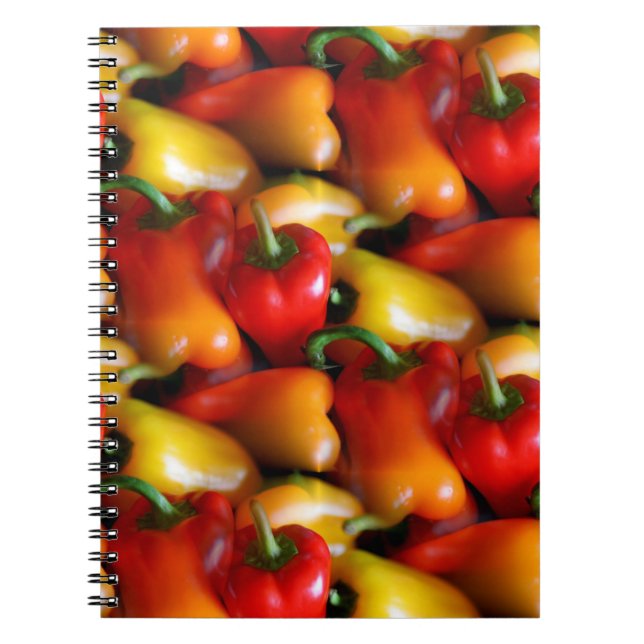 Caderno Espiral Pimentos vermelhos e amarelos (Frente)