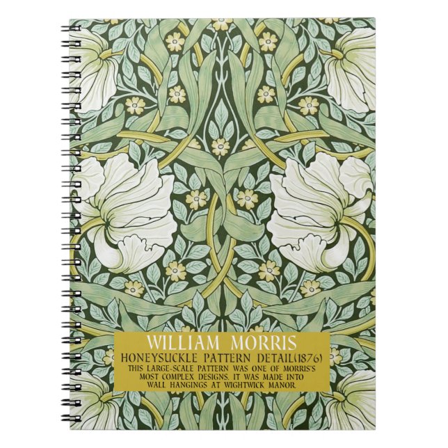 Caderno Espiral Pimpernel Design por William Morris (Frente)