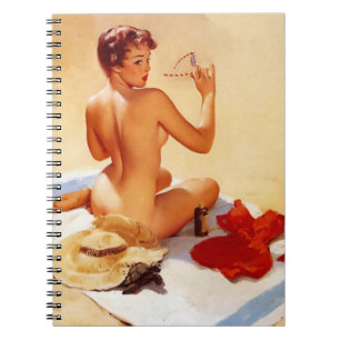 Caderno Espiral Pin impertinente da beleza da praia do vintage