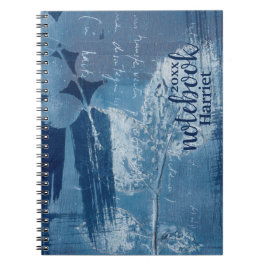 Caderno Espiral Pincéis azuis-Abstrato