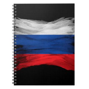 Caderno Espiral Pincel da bandeira russa derrame, bandeira naciona