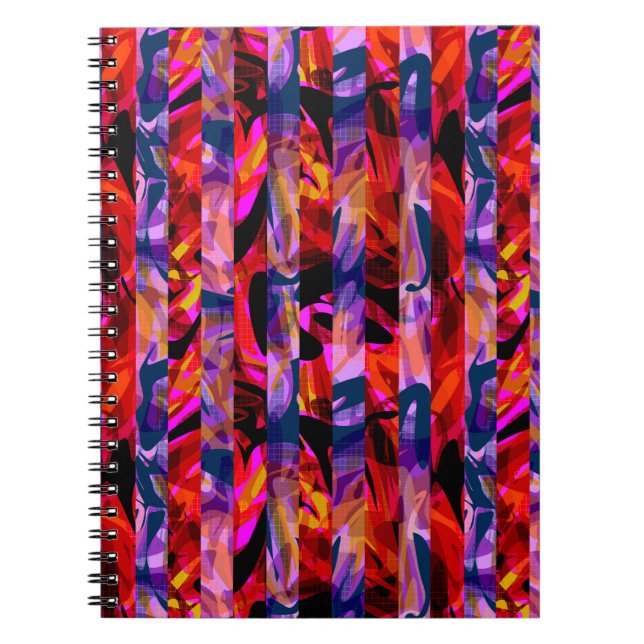 Caderno Espiral Pincel moderno abstrato sem soldadura trava multic (Frente)