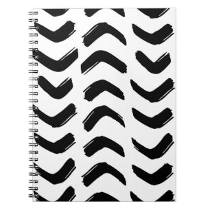 Caderno Espiral Pincel trava padrão uniforme de colheita. Preto e