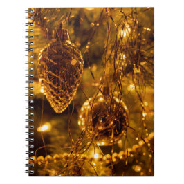 Caderno Espiral Pine Cone Dourado de Natal