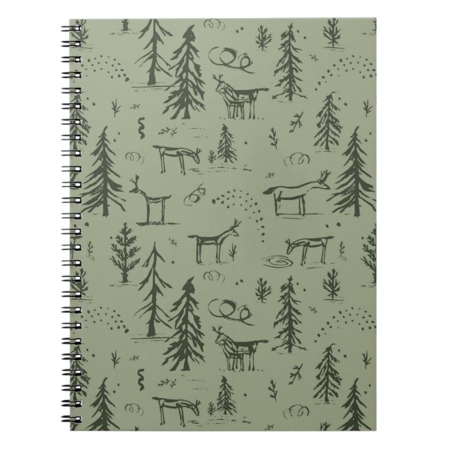 Caderno Espiral Pine Deer Lake Life - Sage Green Woodland Standard (Frente)