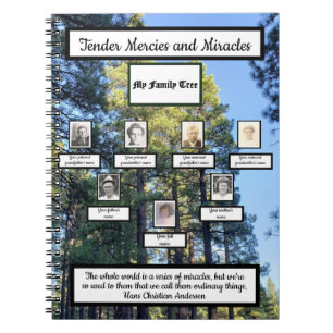 Caderno Espiral Pine Forest Milagres Citação Árvore Familiar