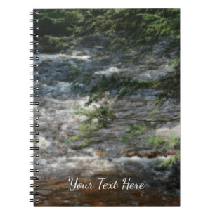 Caderno Espiral Pine Tree Ramifica Sobre Rapids No Stream Orton