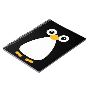 Caderno Espiral Pinguim bonito do vetor