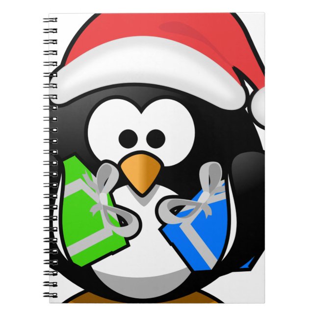 Caderno Espiral Pinguim com presentes (Frente)