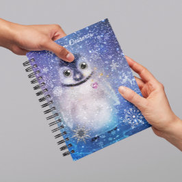 Caderno Espiral Pinguim com um notebook cardíaco