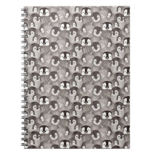 Caderno Espiral Pinguim De Bebê Com Melhor Amigo De Aquarela