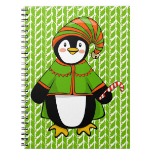 Caderno Espiral Pinguim de Natal Elf