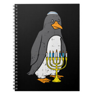 Caderno Espiral Pinguim judeu-pinguim Menorah Animal Hanukkah Paj