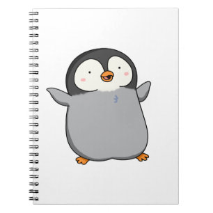 Caderno Espiral Pinguim Kawaii Gato