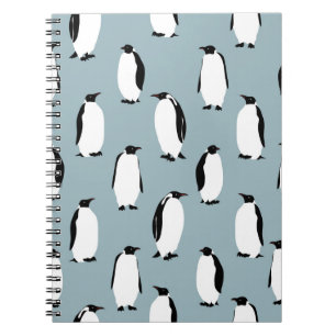 Caderno Espiral Pinguim Pássaro Pinto Prato Padrão