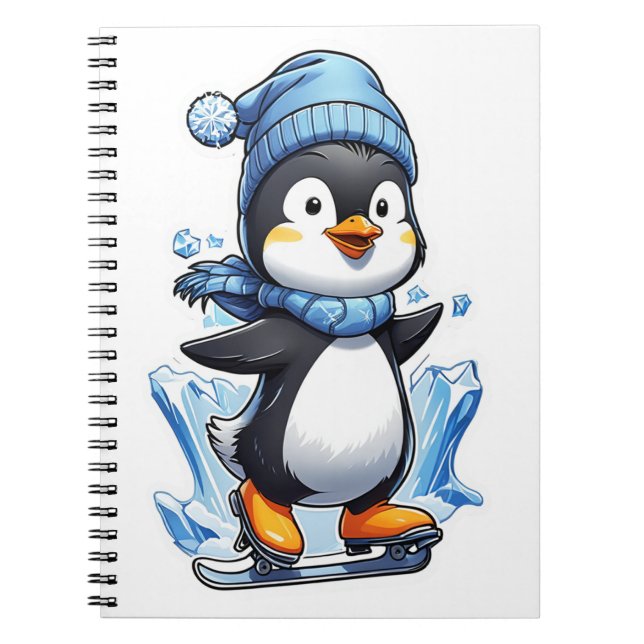 Caderno Espiral Pinguim-Pinguim-Espingarda De Gelo (Frente)