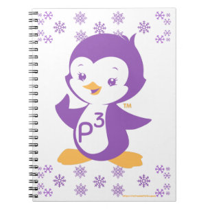 Caderno Espiral Pinguim Púrpura da Peppy