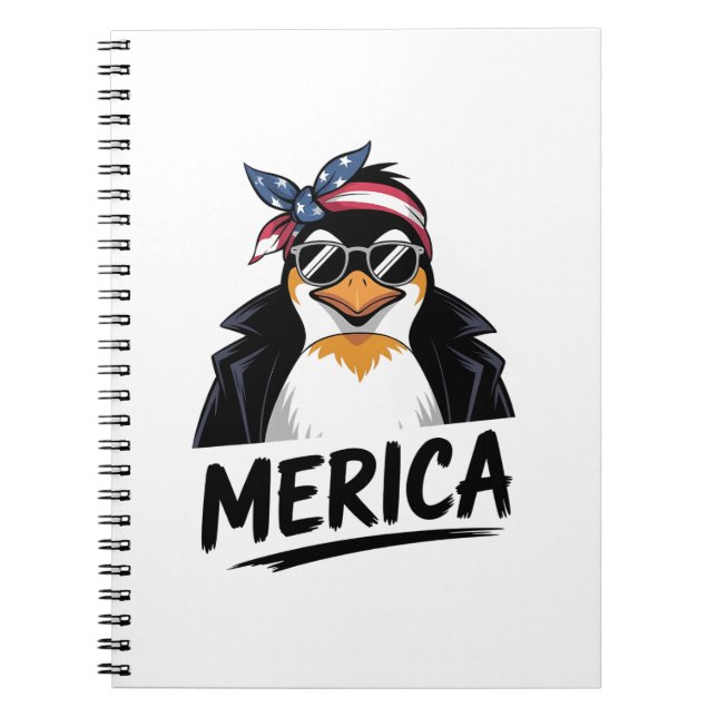 Caderno Espiral Pinguim resiste aos pinguins protestando contra (Frente)