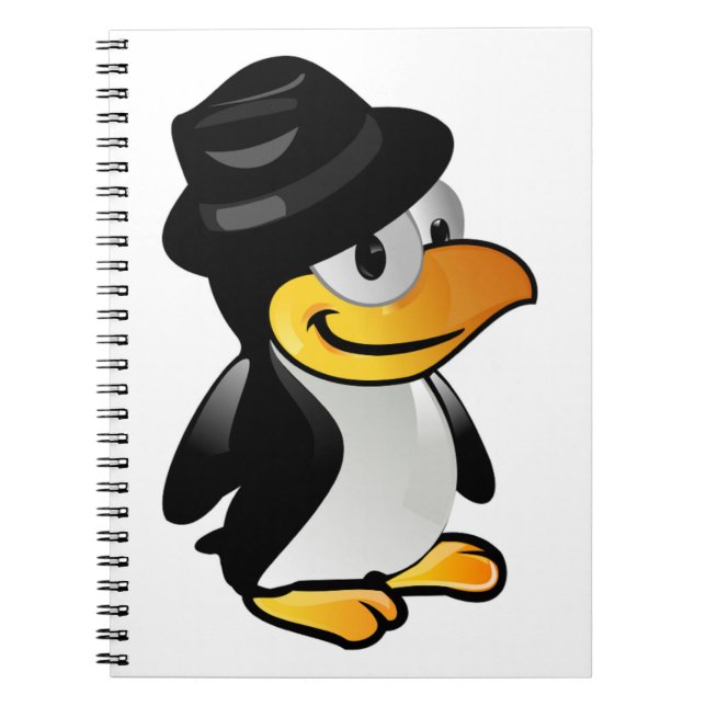 CADERNO ESPIRAL PINGUIM VESTIDO (Frente)