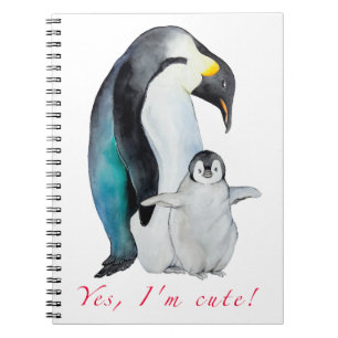 Caderno Espiral Pinguins imperadores de aquarela