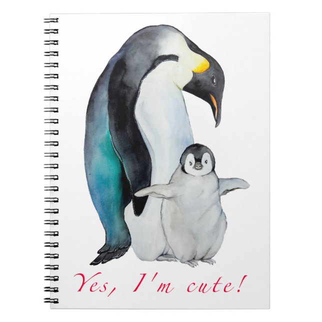 Caderno Espiral Pinguins imperadores de aquarela (Frente)