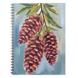 Caderno Espiral Pinhas Caídas de Outono | Pintura de Outono em Aqu