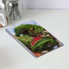 Caderno Espiral Pinheiro Preto e Árvore de Bordoeira Japonesa Verm