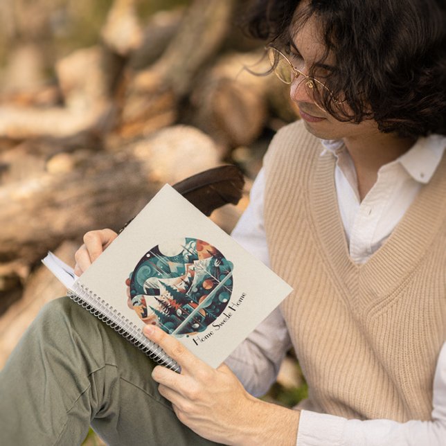 Caderno Espiral Pinheiros e picos nórdicos, personalizados (Criador carregado)