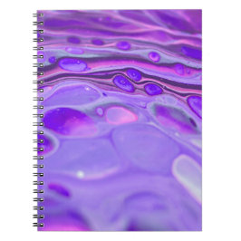 Caderno Espiral Pink Acrylic Purple, Fluid Art Painting Marble