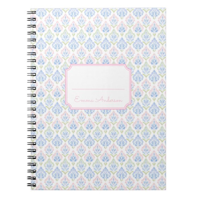Caderno Espiral Pink and Blue Grandmillennial (Frente)