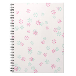 Caderno Espiral Pink And Green Snowflake Spiral Photo Notebook