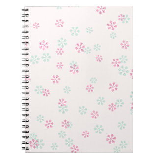 Caderno Espiral Pink And Green Snowflake Spiral Photo Notebook