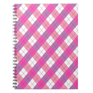 Caderno Espiral Pink And Purple Argyle